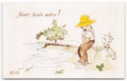 Vintage comic postcard - comic, boy