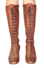 Vintage 60s Brown Leather Lace