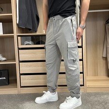 Alessandro Zavetti Mens Woven Cargo Track Pants Size XL Grey Tracksuit Mazzola