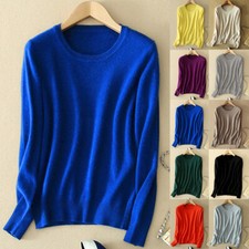 Women's Wool Knitted Jumper Sweater Winter Ladies Crew Neck Warm Pullover Tops