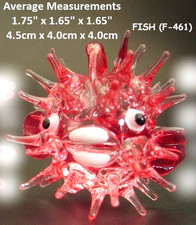 Red glass fish handmade blown - red,