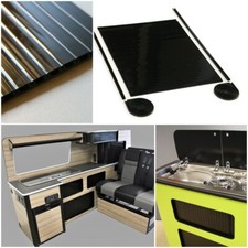Tambour Sliding Door Kit, Campervan Furniture Conversion Variable Size,Black