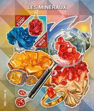 Minerals Nature Stamps Niger 2015 MNH Cavansite Ruby 1v S/S