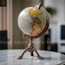 Antique Brass World Globe on