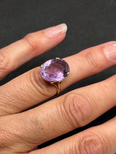 Vintage 9ct gold amethyst ring - vintage,