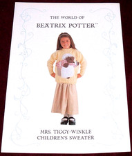 BEATRIX POTTER - MRS TIGGY WINKLE SWEATER - ALAN DART KNITTING PATTERN DK 5-12