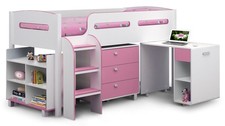 Pink cabin bed - pink, desk
