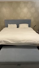 Hastens Navy Emperor Bed With Mattress, Hästens