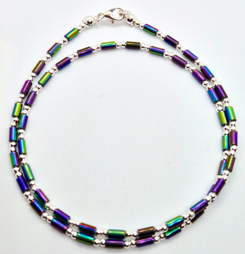 Purple green beaded crystal - beaded,