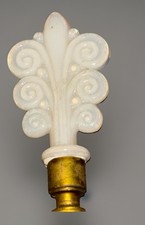 Vintage 1930s Aladdin Alacite Lamp Finial Opalescent Glass Scroll Bouquet 