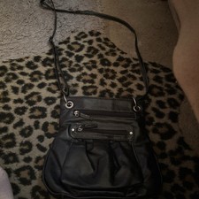 Black Faux Leather Over The Shoulder Bag