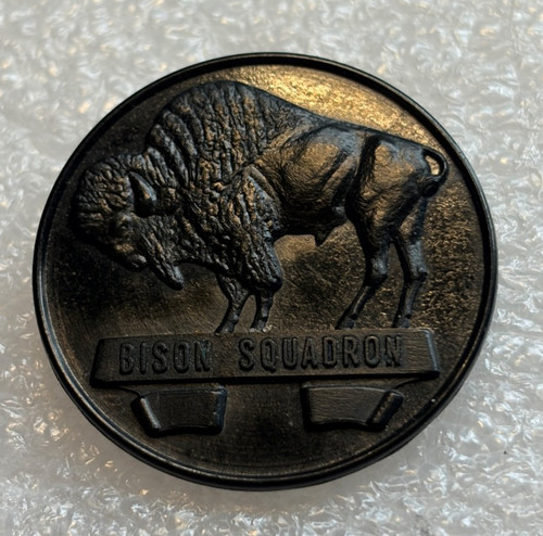 Vintage black plastic bison - plastic,