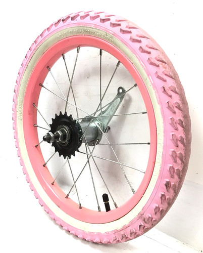 Bicycle rear pink wheel - 16",