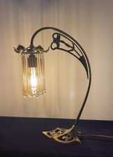 Art Nouveau Brass Table Lamp 