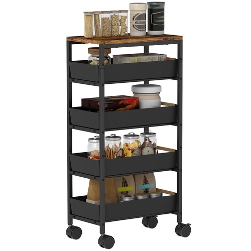 Homcom kitchen storage trolley - homcom,