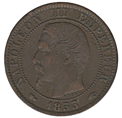 1853 france centimes coin - 1853, a