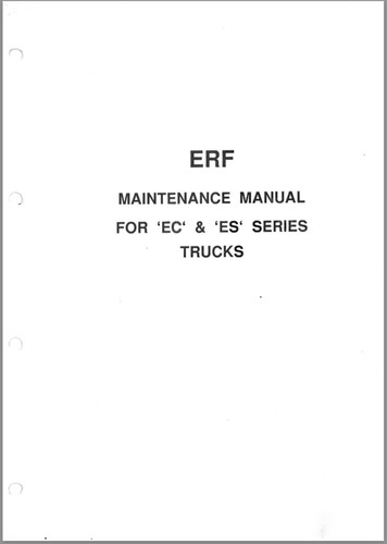 Erf maintenance manual - erf, for