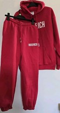 HOODRICH FULL TRACKSUIT HOODIE & BOTTOMS RED & WHITE SIZE XS 10 12 WORN TWICE 