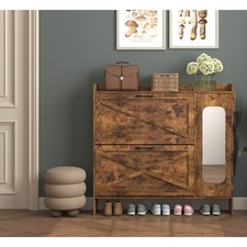 Shoe Cabinet with 2 Flip-Top