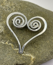 Heart brooch pin handmade - brooch,