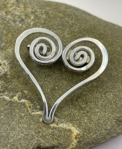 Heart brooch pin handmade - heart,