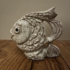 SHELF POTTERY Fish Moneybox Vintage Speckle 1970's/80's VGC Concepts Stoneware