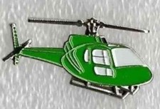 Helicopter pin badge. Green