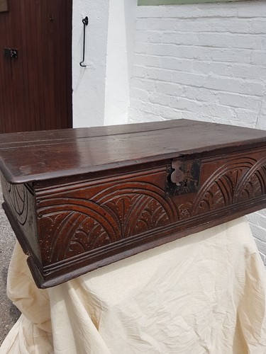 Antique bible box carved oak - antique,