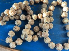 Vintage Carved TAGUA nut Long Art Deco Flapper Style NECKLACE Vegetable Ivory