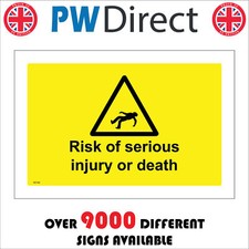 WS740 RISK OF SERIOUS INJURY OR DEATH SIGN SCAFFOLDING HIGH BUILDING WORKPLACE