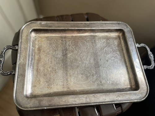 Vtg silver platter - platter, butler