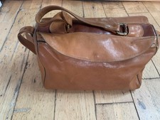 ENNY Italian Vintage Crossbody Bag Soft Leather Top Handle Sassetta Medium 17?