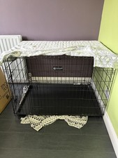 Dog Crate Large, Black, folds