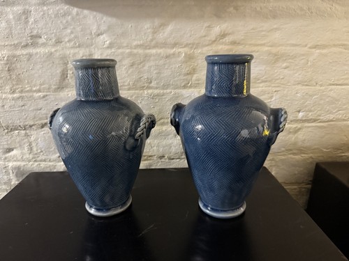 Impressive pair blue glazed - impressive,