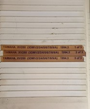 Yamaha XV 250 (Jap Market) 3DM 93/4 Spare Parts Microfiche Set Of 3. Rare info.