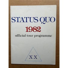 STATUS QUO 1+9+8+2 TOUR PROGRAMME 1982 colour booklet with ticket and typed set 