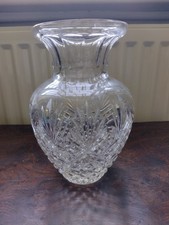 Stunning Large Heavy Lead Crystal Vase 24cm tall