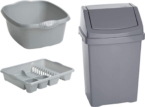 Silver set 50l kitchen bin - set,