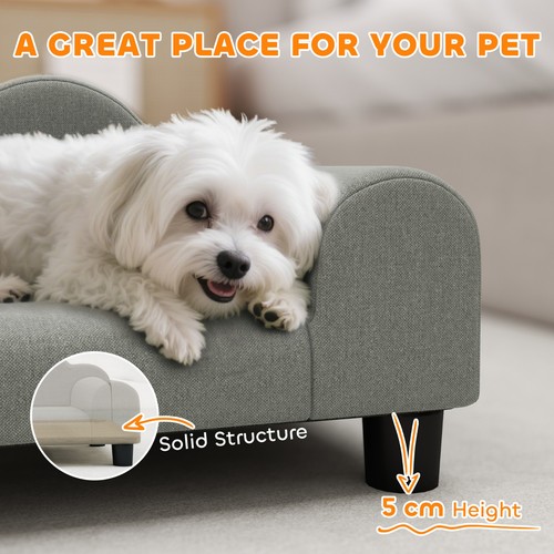 Stylish grey dog bed - bed, sofa