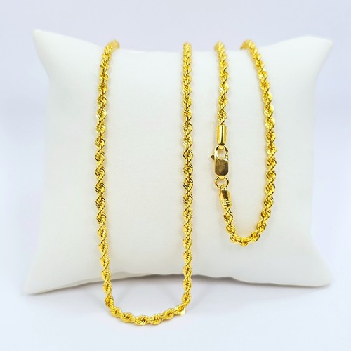 22k gold rope chain - gold, necklace