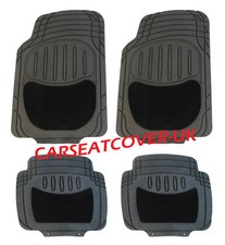MICROCAR VIRGO  - Black HEAVY DUTY All Weather RUBBER + CARPET Car Floor MATS