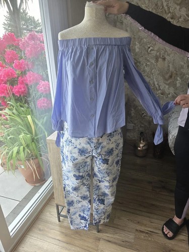 Elegant blue boho blouse - blue,