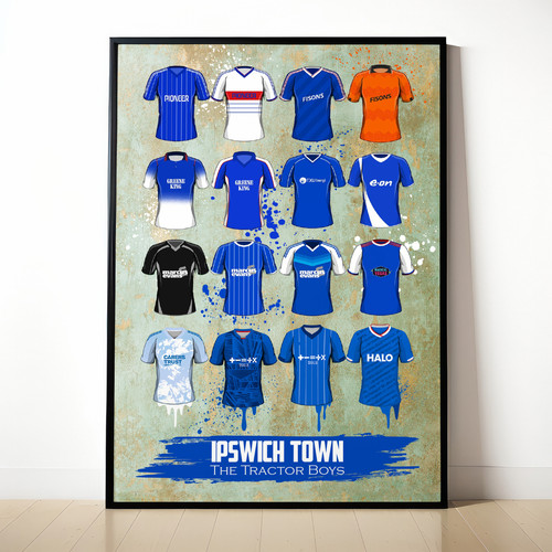 Ipswich town painted shirt - ipswich,