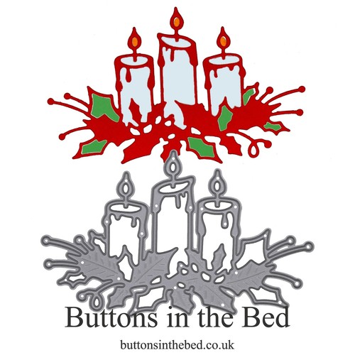 Christmas candles holly metal - holly,