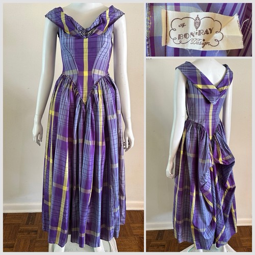 1940s bon ray design plaid - a,
