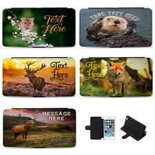 Personalised iPhone Case Animals Flip Phone Cover Birthday Gift Wild Otter Fox