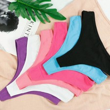 Pack of 6 Womens Ladies Sexy Knickers Cotton Thongs G-String Panties Underwear