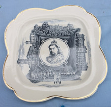 Queen Victoria 1887 Jubilee Plate F.W. Grove–Royal Castles–Antique Commemorative