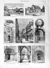 Original Old Antique Print