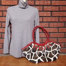 Giraffe print purse brown - purse,